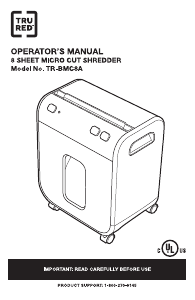 Manual TRU RED TR-BMC8A-CC Paper Shredder