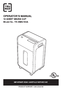 Manual TRU RED TR-BMC163A Paper Shredder