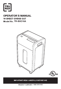 Handleiding TRU RED TR-BXC16A Papiervernietiger