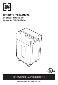 Manual TRU RED TR-BXC243A-CC Paper Shredder