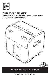 Manual TRU RED TR-NMC12M9A Paper Shredder