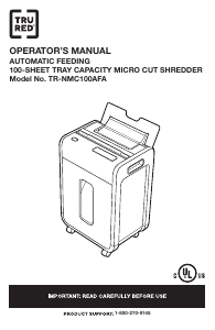 Manual TRU RED TR-NMC100AFA Paper Shredder