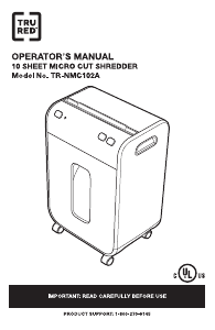 Manual TRU RED TR-NMC102A Paper Shredder