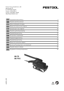 Manuál Festool BS 75 Pásová bruska