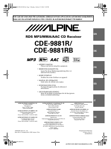 Mode d’emploi Alpine CDE-9881R Autoradio