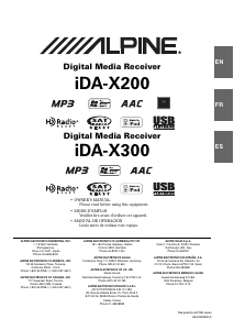 Manual de uso Alpine iDA-X200 Radio para coche