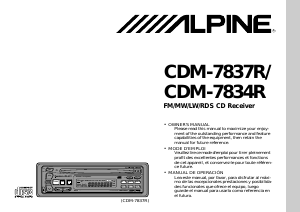 Manual Alpine CDM-7834R Car Radio