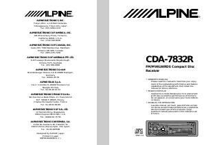Manual de uso Alpine CDA-7832R Radio para coche