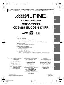 Mode d’emploi Alpine CDE-9871RR Autoradio