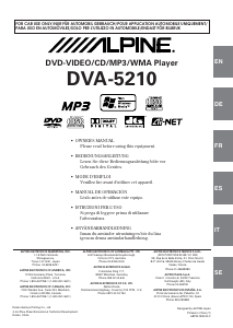 Mode d’emploi Alpine DVA-5210 Autoradio
