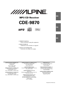 Mode d’emploi Alpine CDE-9870 Autoradio