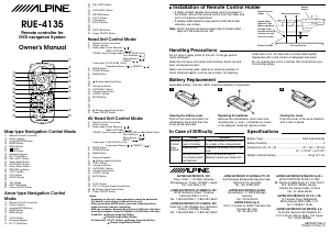 Handleiding Alpine RUE-4135 Afstandsbediening