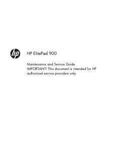 Handleiding HP ElitePad 900 Tablet