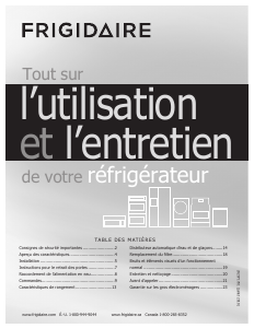 Mode d’emploi Frigidaire FFUS2613LE Réfrigérateur combiné