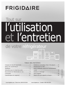 Mode d’emploi Frigidaire FGHC2335LP Réfrigérateur combiné