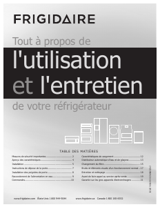 Mode d’emploi Frigidaire FGHS2368LP Réfrigérateur combiné
