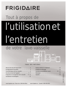 Mode d’emploi Frigidaire FGBD2451KF Lave-vaisselle