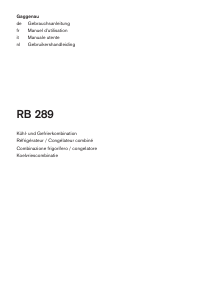 Manuale Gaggenau RB289300 Frigorifero-congelatore