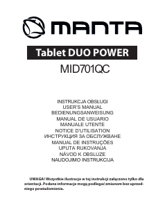 Vadovas Manta MID701QC Duo Power Planšetinis kompiuteris