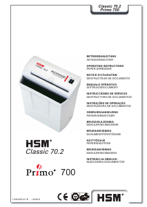 Manual HSM Classic 70.2 Destruidora de papel