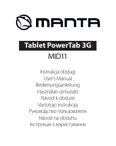 Vadovas Manta MID11 PowerTab 3G Planšetinis kompiuteris