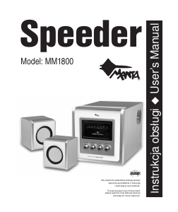 Instrukcja Manta MM1800 Speeder Zestaw stereo