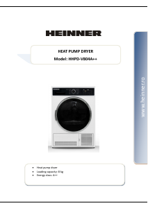 Handleiding Heinner HHPD-V804A++ Wasdroger