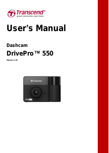 Manual Transcend DrivePro 550 Action Camera