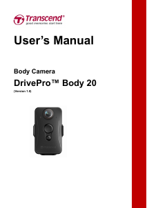 Manual Transcend DrivePro Body 20 Action Camera