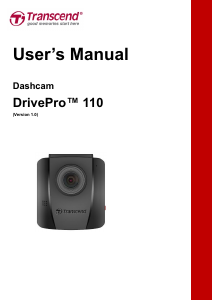 Manual Transcend DrivePro 110 Action Camera