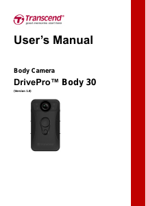 Manual Transcend DrivePro Body 30 Action Camera