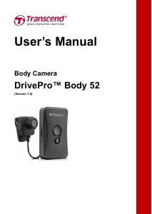 Manual Transcend DrivePro Body 52 Action Camera