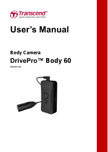 Manual Transcend DrivePro Body 60 Action Camera