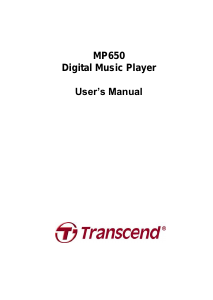 Manual Transcend MP650 Mp3 Player