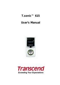 Handleiding Transcend T.sonic 615 Mp3 speler