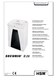 Mode d’emploi HSM Securio B26 Destructeur