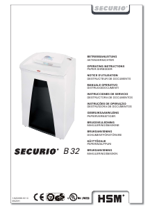 Handleiding HSM Securio B32 Papiervernietiger