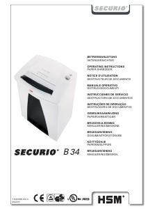 Manual HSM Securio B34 Paper Shredder