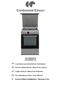 Mode d’emploi Continental Edison CECG6065FCS Cuisinière