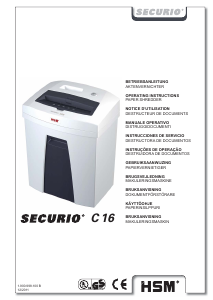 Mode d’emploi HSM Securio C16 Destructeur