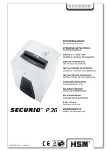 Manual HSM Securio P36 Paper Shredder