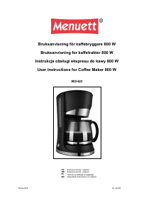 Handleiding Menuett 802-622 Koffiezetapparaat