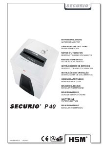 Bruksanvisning HSM Securio P40 Makuleringsmaskin