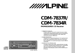 Manual de uso Alpine CDM-7837R Radio para coche