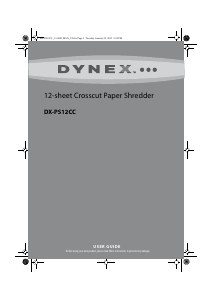 Manual Dynex DX-PS12CC Paper Shredder