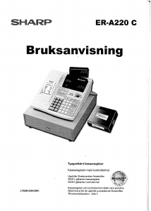 Bruksanvisning Sharp ER-A220 C Kassaregister