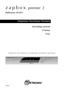 Mode d’emploi Metronic 441501 Zapbox Premier 2 Récepteur numérique