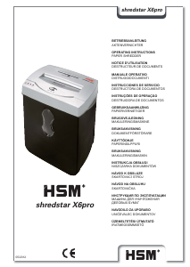 Priročnik HSM Shredstar X6pro Uničevalnik dokumentov
