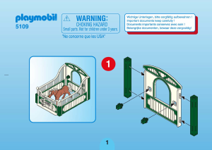 Bedienungsanleitung Playmobil set 5109 Riding Stables Haflinger mit grün-beiger Pferdebox