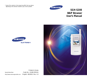Bruksanvisning Samsung SGH-S208 Mobiltelefon